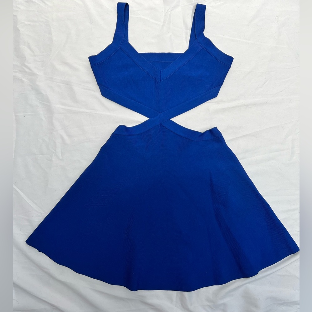 BCBG | NEVER WORN Cobalt Blue Open Back Mini Dress | Size S